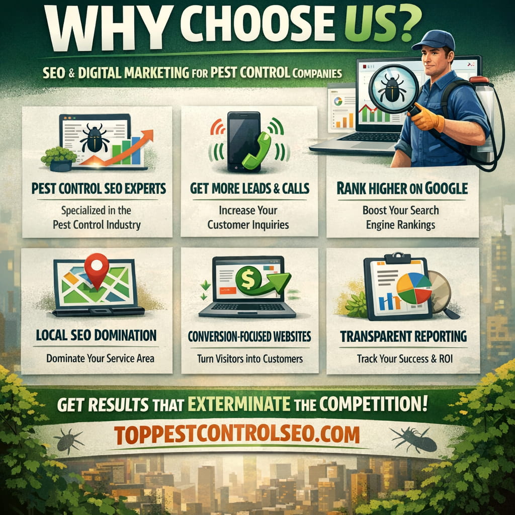 why choose us seo digital marketing pest control